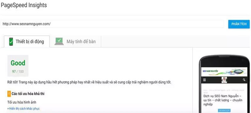 Tối ưu tốc độ website trên mobile